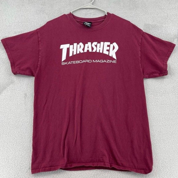 Thrasher Other - Thrasher Shirt Large Red Maroon Short Sleeve Crew Neck Magazine Skateboard Mens